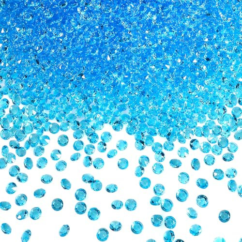 TOAOB 5000pcs Lake Blue Table Scatter Crystals Acrylic Diamonds Rhinestones 4.5mm for Table Decorations Wedding Decoration Bridal Shower Decoration
