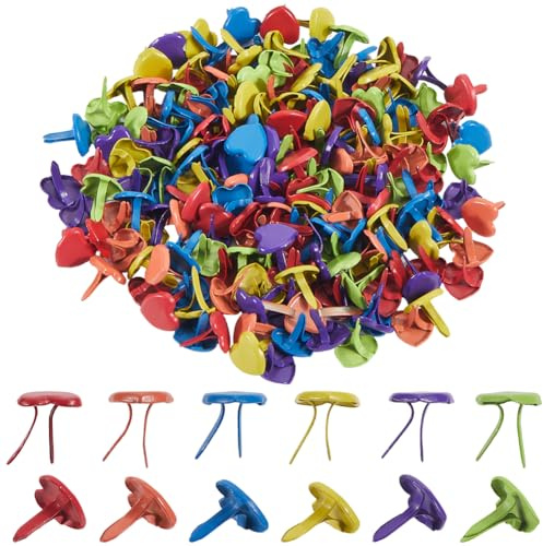 SOFPLATE 1 Box 200Pcs Heart Brads Metal Brads Fasteners Mini Colorful Iron Cute Valentines Wedding Ornament Split Pins for Paper Crafts Accessories Photos Card Scrapbook Home Office Supplies