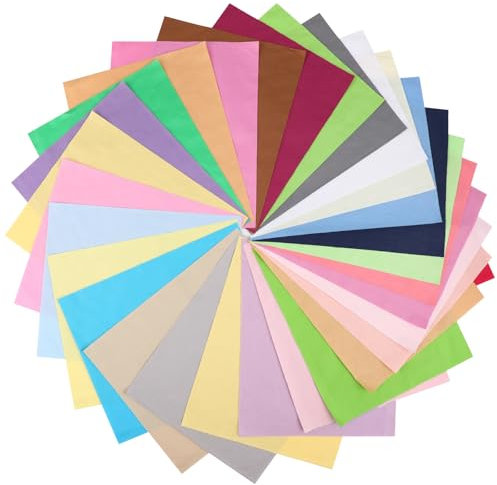 Wenrescry 30 Stück Baumwollstoff Patchwork – 20x25 cm Stoffpakete Baumwolle, Einfarbige & Bunte Quadrate für DIY Nähen, Quilten und Handwerk