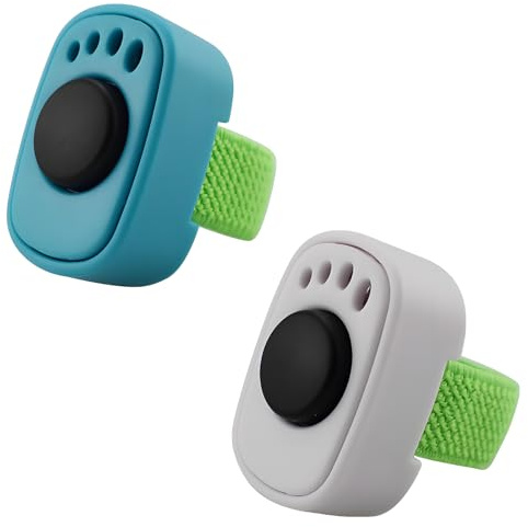 Soomuct 2-teiliges Hundetrainings-Clicker-Set, Praktisches Zubehör für das Hundetraining, Clicker für das Training von Haustieren, Geeignet für Katzen und Hunde. (Weiß/Himmelblau).