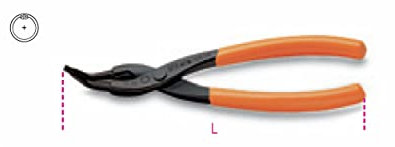 Beta 1033 180 - Pinze a becchi piegati a 45° per anelli elastici di sicurezza, per fori manici ricoperti in PVC