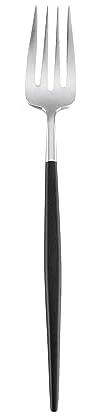 ASA Fischgabel Goa, schwarzer gummierter Griff, Edelstahl, Länge 20 cm
