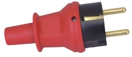 Kopp Schutzkontakt-Stecker mit Knickschutztülle, rot, 173012042