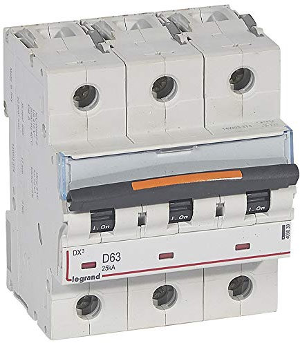 Disjoncteur DX³ - 25kA - 3P 400V~ - 63A - courbe D - 4,5 modules