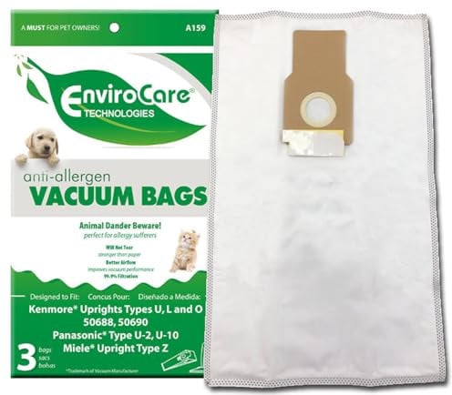 3 Kenmore 50688 5069 50690 Hepa Allergen Upright Vacuum Cleaner Bag Miele, Sanyo, Sears, Whispertone, Progressive, Intuition, Powerhouse, Compact Canister, Sanyo Type Pu-1, Sc-pu 110 Sc-pu1