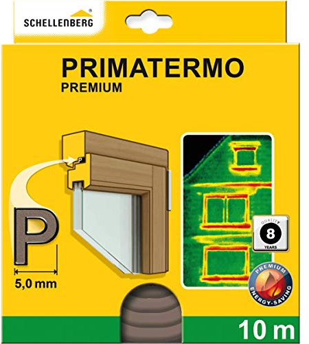 Schellenberg 66333 Fenster Dichtung Premium P-Form 9 x 5 mm, 10 m, Gummidichtung, zur Abdichtung von Spalten auch an Türen