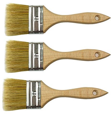 POL-BRUSH Flat Paint Brushes Set - Professional Multipurpose Flat Paint Brush - Good for Walls, Ceiling Paint, Fence, Shed, and Decking - Door Paint Brush – 3 pcs Size 2,48” (63 mm)