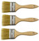 POL-BRUSH Flat Paint Brushes Set - Professional Multipurpose Flat Paint Brush - Good for Walls, Ceiling Paint, Fence, Shed, and Decking - Door Paint Brush – 3 pcs Size 2,48” (63 mm)