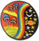 Sterne Pilz High Stoner Tripping Hippie - Aufnäher, Bügelbild, Aufbügler, Applikationen, Patches, Flicken, zum aufbügeln, Größe: Ø 7.5 cm
