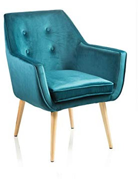 Baroni Home MONTEMAGGI Sessel, Leder, Petrol, 65X65X85 cm