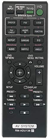 VINABTY Télécommande de rechange RM-ADU138 pour Sony DAV-TZ140 HBD-TZ140 SS-WS121 RM-ADU101 HCD-TZ145 DAV-TZ130 DAV-TZ145