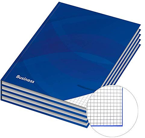 RNK - Verlag 4er Pack Notizbuch mit Hardcover-Einband, 96 Blatt, Notizheft, Tagebuch, Schreibbuch (4, A4 (kariert))