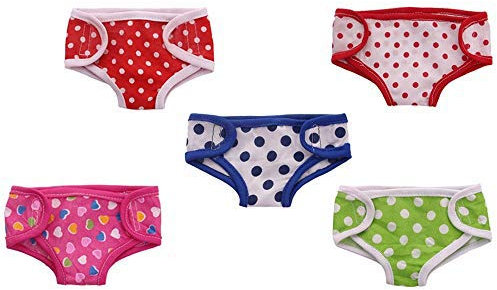 Uteruik Puppenunterwäsche, gepunktet, Unterhose, Höschen, Kleidung für 45,7 cm, American Girl My Life Puppen-Outfits, Kostüm-Zubehör, 5 Stück (#A)