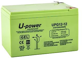U-Power Batterie Plomb Gel 12V 12Ah F2 6,3mm