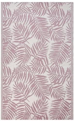 Tapis d'Extérieur avec Motif Feuille de Palmier 120 x 180 cm en Polypropylène Rose Kota