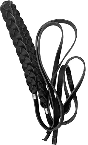 FISH IN THE SEA - schmaler Obi Gürtel geflochten - Schwarz - Wickelgürtel - Taillengürtel - Bindegürtel - Echtleder - Damen - Halsband - Lederkette - Länge 238cm/ Breite 2 cm