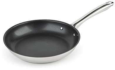 Jata HOGAR HSAR2122 - Sartén Acero Inoxidable 22 cm Full Induction, Antiadherente Xylan Plus sin PFOA, AISI 304, Apta para Horno e Inducción, Fondo Difusor 3,5 mm, Mango Inox