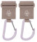 LÄSSIG Kinderwagenbefestigung (2 Stk.) Klettverschluss Karabiner Haken Karabinerhaken Kinderwagenhaken Einkaufshaken Metall/Stroller Hooks with Carabiner beige