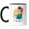 Hey!Print Tasse Schwarz Yes, We can Do It Spruch Geschenk für Superheldinnen Women Power Frauentag Feminismus
