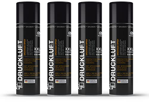 Octopus 4x Druckluftspray, Druckluftreiniger zur Reinigung von PC und Elektronik, 500 ml