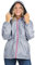 PERLETTI Giacca Impermeabile Donna Antivento Leggera - Impermeabile Pioggia Trench con Cappuccio e Dettagli Catarifrangenti - Donna Antipioggia Giacca a Vento Corsa Trekking Outdoor (L, Grigio)