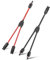 Solarkabel Y-Verteiler, Solar Abzweigadapter Solar PV Paralleladapter (1 bis 2), Solarpanel Kabel Y Abzweig Parallelverbinder MMF+FFM für Parallel Photovoltaik Anschluss, 1 Rot +1 Schwarz