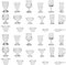 Be In Your Mind 2 Sets(34PCS) Dollhouse Miniature Cups 1:12 Scale Plastic Mini Wine Glass Simulation Ice Cream Cup Kitchen Pretend Play Toy Model for Dollhouse Kitchen Decoration