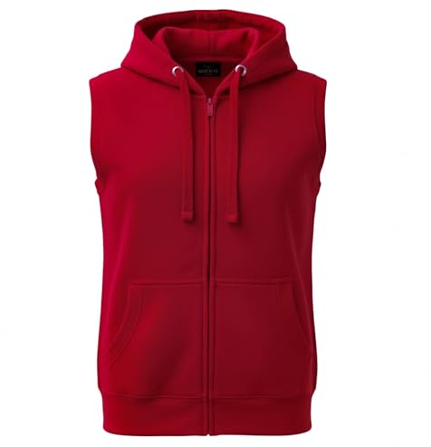 ROCK-IT Apparel I Veste à Capuche Homme sans Manches I Sweat à Capuche Premium pour Les Loisirs ou Le Sport Amateur I avec Fermeture éclair et Poche [taillesS-4XL] Hoodie Rouge M