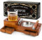 Zigarren-Aschenbecher Untersetzer Whiskeyglas Tablett und Zigarrenhalter, Zigarrenzubehör-Set Geschenk für Männer Papa, tolle Dekoration für Zuhause (doppelseitige Schublade)