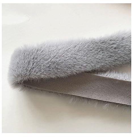 Yurosiay 5 Stück 1m×5cm Kunstfell Bordüre DIY Handgemachte Kunstpelzband Weich Flauschig Kunstfell Borte Plüsch Borte zum Nähen Künstliche Fellborte für Kostüme Basteln Kapuzen Grau