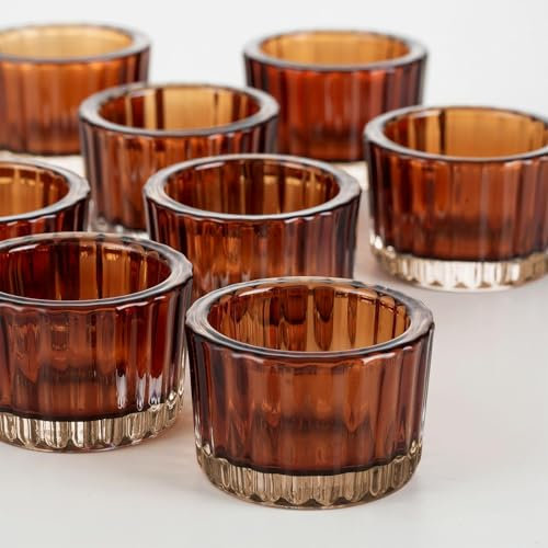 Teelichtgläser Klare Kerzenhalter Glas Für Tischdeko:Romadedi 12 Stück Teelichthalter Gläser Für Teelichter Herbst Kerzengläser Windlicht Weihnachten Kerzen Deko Hochzeitsdeko,(Ø5.4cm X H 3.8cm)