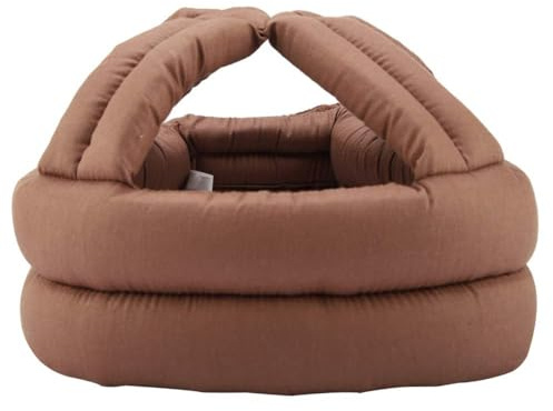 Elderly Head Protection Helmet,Anti-Fall Safety for Seniors,Adjustable 25.2-28.7 Universal Fit with Breathable Padding (Brown)