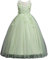 DISSA Robe Princesse Vert Sans Manche pour Filles - Robe de Bal en Tulle et Dentelle pour Mariage et Soirée - Enfants 11-12 Ans, D832