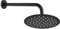 Set doccia nero opaco con braccio 33 cm e soffione tondo 25 cm, ultra slim in acciaio INOX con ugelli anticalcare