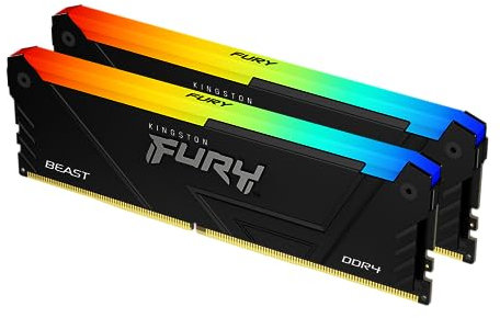 Kingston FURY Beast RGB 64GB 2666MT/s DDR4 CL16 DIMM (Kit of 2) Computer Memory KF426C16BB2AK2/64