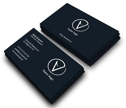 Cartes de visite premium personnalisées (85x55mm), papier haut de gamme, impression de qualité supérieure, haute qualité, cartes d'affaires pour entreprises, business & privé (Noir élégant)