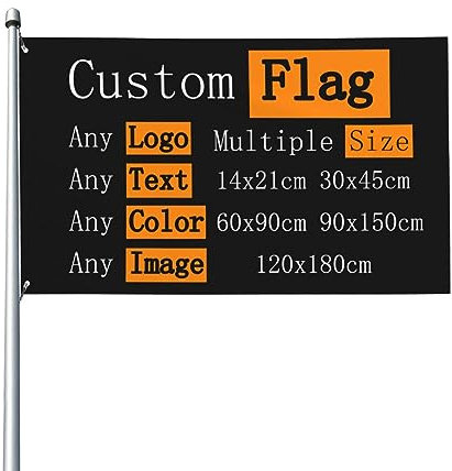 Dekorative personalisierte Flagge Yard Banner, eine Seite doppelseitig Farbe/Logo/Foto/Textdruck, personalisierte benutzerdefinierte Flagge Gartenflaggen Rasen hängende Dekoration mehrere Größen