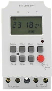RWRAPS microcomputer Interruttore Timer Temporizzatore programmabile su Guida DIN 220VAC 25A MT316S-Y con Timer Giornaliero/mensile/Interruttore orario Digitale annuale