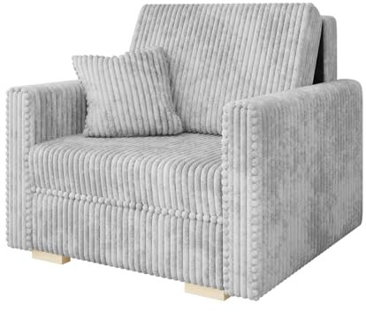 Mirjan24 Sofa Viva Piano I mit Schlaffunktion, Schlafsofa, einsitzer Polstersofa mit Bettkasten, L:103 x B:98 x H:85 cm, Bettsofa inkl. Kissen, Wohnlandschaft (Tilia 86)