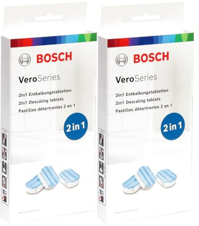 Praktisches VORTEILSPACK passend für die Bosch benvenuto- und Vero-Linie, Entkalkungstabletten TCZ8002 für Kaffeevollautomaten, 2 x 3 Stück