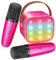 BONAOK Microfono Karaoke Giocattoli 2 Microfono, Caraoke Bluetooth per Bambini Adulti, Lettore Karaoke Portatile Microfono per Ricaricare, Giocattoli Elettronici per Bambini (Rosa)…
