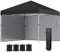 Outsunny Pavillon ca.3x3m, wasserabweisend Stabil Winterfest Pop-up Faltpavillon mit 2 Seitenwänden, UV Schutz 30+, Faltbar Partyzelt Gartenzelt mit Tasche, Gartenpavillon für Camping, Schwarz
