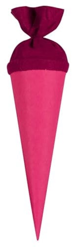 itenga kleine Bastelschultüte Geschwister Schultütenrohling Zuckertüte Schultüte 35cm rund mit Filzverschluss (pink)