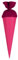 itenga kleine Bastelschultüte Geschwister Schultütenrohling Zuckertüte Schultüte 35cm rund mit Filzverschluss (pink)