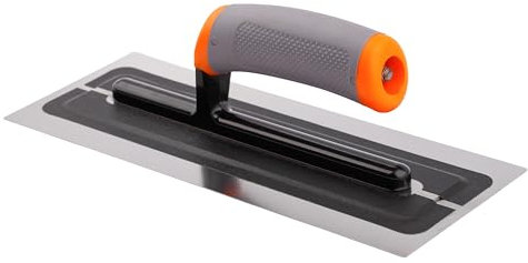 MIVOS Truelle de lissage de qualité supérieure en acier inoxydable de qualité supérieure - 280 x 110 mm - Disque de lissage professionnel - Outil de construction sèche - Poignée ergonomique et
