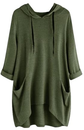 Todays Offers Special Deals Prime Deals Hoodies for Women UK Loose Lightweight Tunic Hooded Sweatshirts Oversized Long Pullover Tops with Pockets Plain Casual Longline Sweaters Jumper 2 Pounds