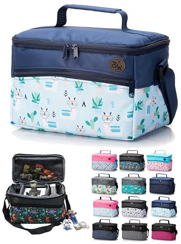 Tasche für Hörwürfel [Tasche für Toniebox und Tigerbox Touch] Aufbewahrung für Tonies Hörfiguren Starterset Transporttasche Tragetasche verstellbar mit Reißverschluss (Modell 28)