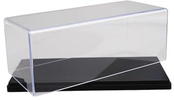 EHJRE Transparente Acryl Vitrine für Modellautos 1:43, Elegante Schutzlösung, Schwarz 15x7.6x6.3cm