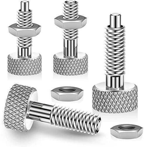 Shovelmty Lot de 4 goupilles de serrage rapide, piston à ressort rétractable, kit de verrouillage M6 pour rouleaux, boîte à outils