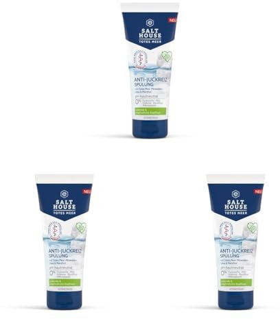 Salthouse Totes Meer Therapie Anti-Juckreiz Spülung, enthält Urea und Panthenol, für geschmeidiges Haar, bei juckender und empfindlicher Kopfhaut, 200ml (Packung mit 3)